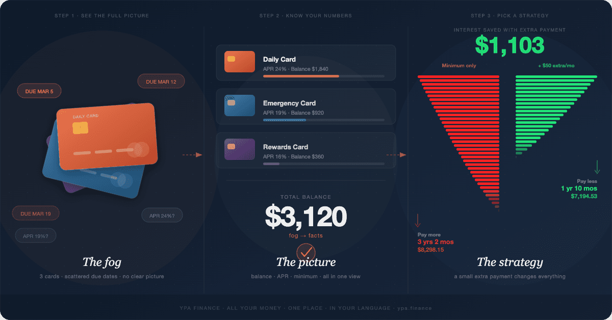 I Have 3 Credit Cards and Can't Keep Up — What Do I Do First?
